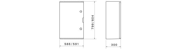 Gewiss GW46006F 585X800X300 Enclosure w- Blank Door & Lock - Gewiss - Falcon Electrical UK