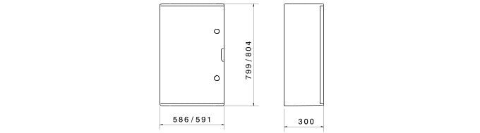 Gewiss GW46006F 585X800X300 Enclosure w- Blank Door & Lock - Gewiss - Falcon Electrical UK