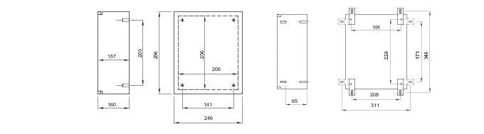 Gewiss GW46031 250x300x160mm Metal Enclosure w- Blank Door & Lock - Gewiss - Falcon Electrical UK