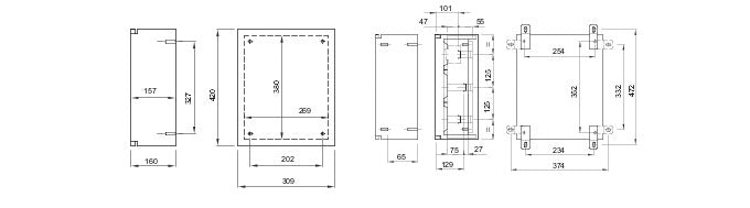 Gewiss GW46032 310X425X160mm Metal Enclosure w- Blank Door & Lock - Gewiss - Falcon Electrical UK