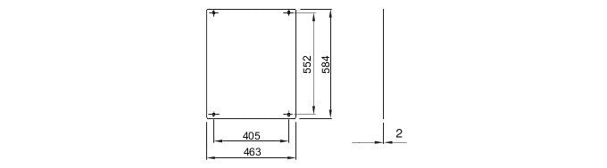 GEWISS GW46405 515x650 Corrosion Resistant Steel-Back Mounting Plate for Boards - Gewiss - Falcon Electrical UK