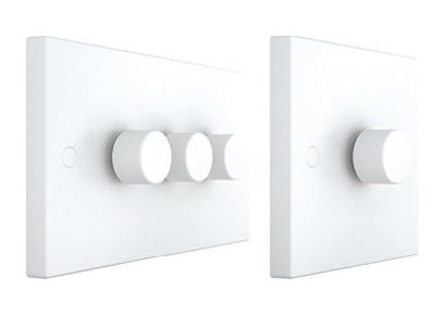 Quadrant XL Dimmer Switch 3G 2W 250W Push White Knob - V3G2W250D - Quadrant - Falcon Electrical UK