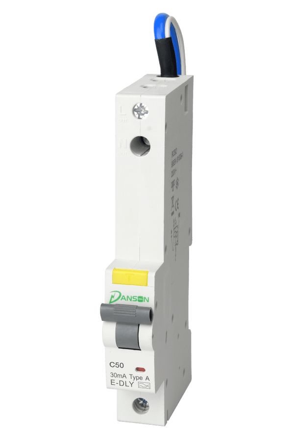 Danson E-DLYC4150 50A Compact Single Pole RCBO, C-Curve, 30mA, A-Type - Danson - Falcon Electrical UK