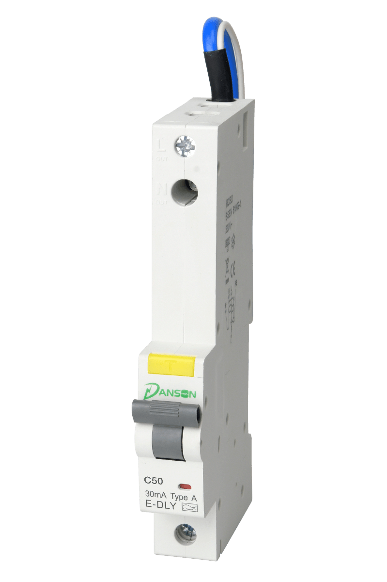 Danson E-DLYC4150 50A Compact Single Pole RCBO, C-Curve, 30mA, A-Type - Danson - Falcon Electrical UK