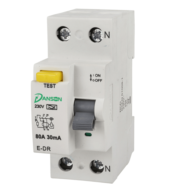 Danson E-DR2124 80A, 30mA, Double Pole Type A RCD - Danson - Falcon Electrical UK