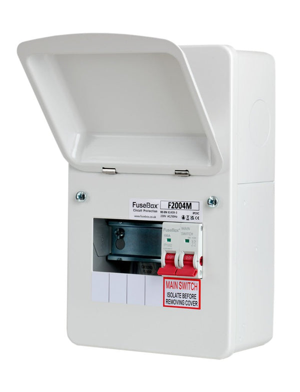 Fusebox F2004M 4-way (100A Main Switch) - Fusebox - Falcon Electrical UK