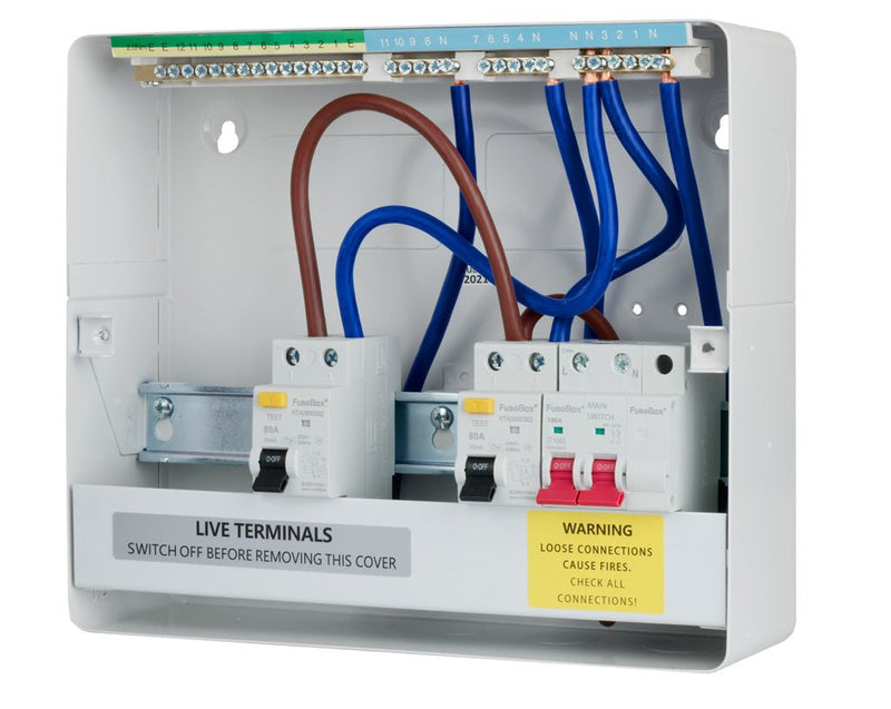 Fusebox F2007DA 7 Way, Dual 80A RCD Consumer Unit (Type A) - Fusebox - Falcon Electrical UK