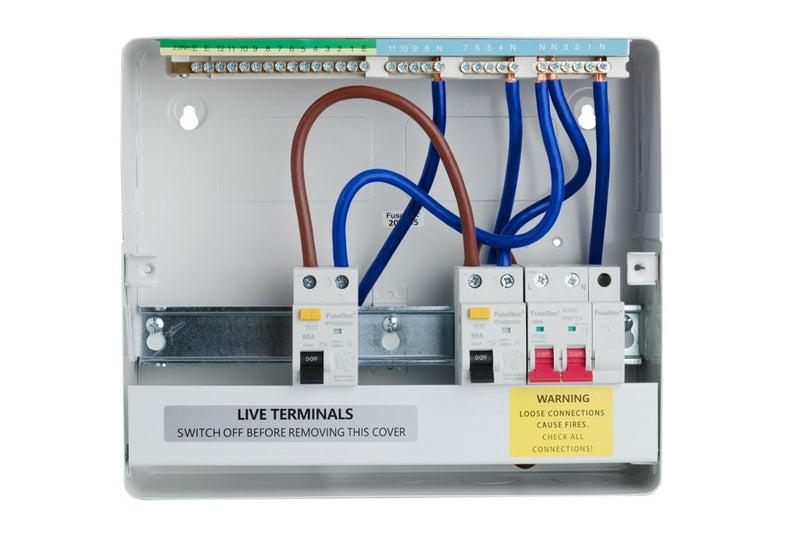 Fusebox F2007DA 7 Way, Dual 80A RCD Consumer Unit (Type A) - Fusebox - Falcon Electrical UK