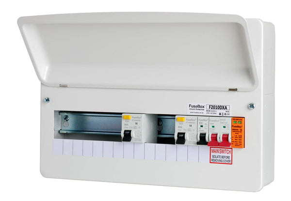 Fusebox F2010DXA 10 Way Type A Dual RCD Consumer Unit w- T2 SPD - Fusebox - Falcon Electrical UK