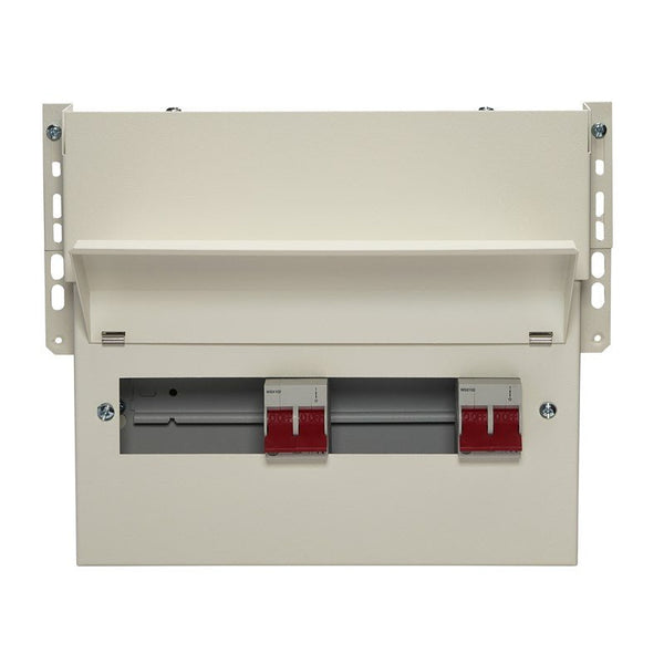 wylex FALNMHIIX9DT 9 Way Dual Tariff Meter Cabinet Consumer Unit 2x 100A Main Switch, Flexible Configuration - Wylex - Falcon Electrical UK