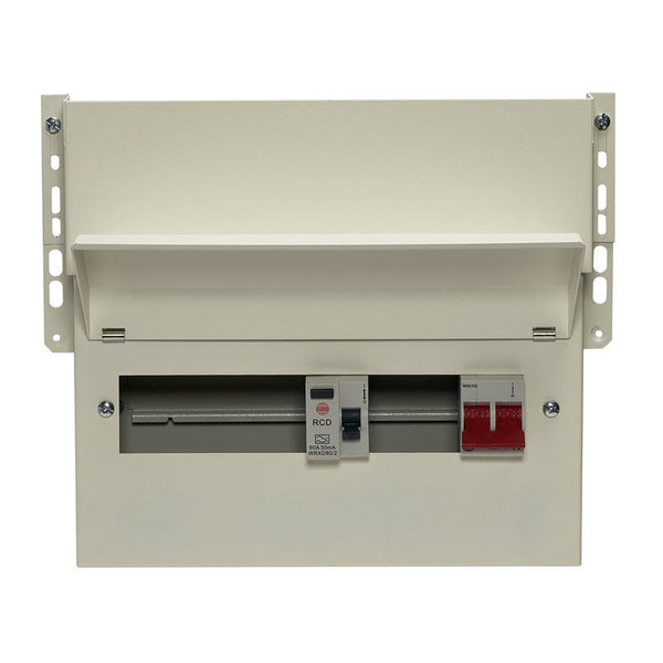 wylex FALNMRS9SLMA 9 Way Split Load Meter Cabinet Consumer Unit 100A Main Switch, 80A 30mA RCD, Flexible Configuration - Wylex - Falcon Electrical UK