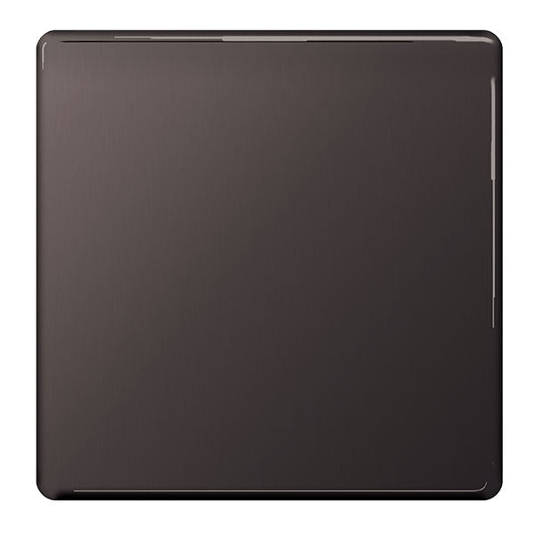 BG FBN94 Screwless Flatplate Black Nickel Single Blank Plate - BG - Falcon Electrical UK