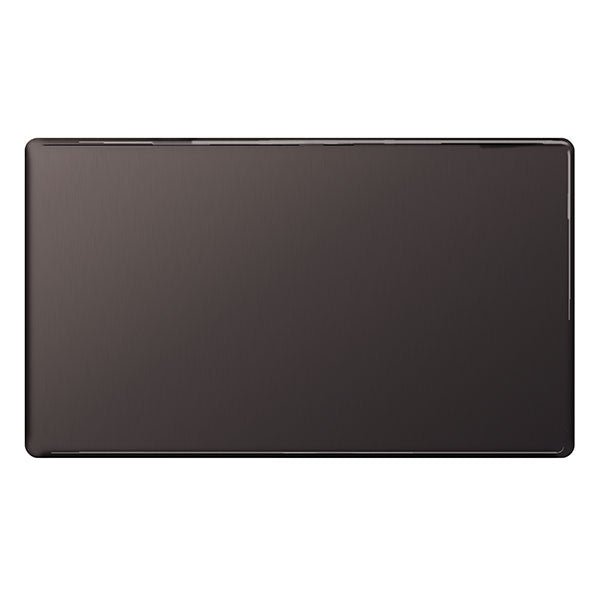 BG FBN95 Screwless Flatplate Black Nickel Double Blank Plate - BG - Falcon Electrical UK