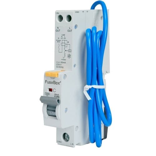 Fusebox RTA100630C 3 Phase,RCBO, 6A 30mA 10kA Type A Curve C - Fusebox - Falcon Electrical UK