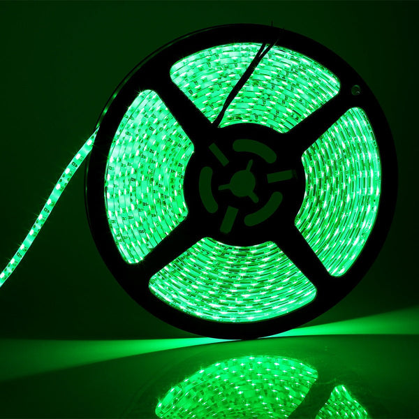 Waterproof LED Strip Green, 5M, 60LED-M (GRN12V-3528-300-5M) - Vistalux - Falcon Electrical UK