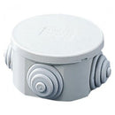 Gewiss GW44002 80mm Round Surf. Mount. Junction Box - Grey - Gewiss - Falcon Electrical UK