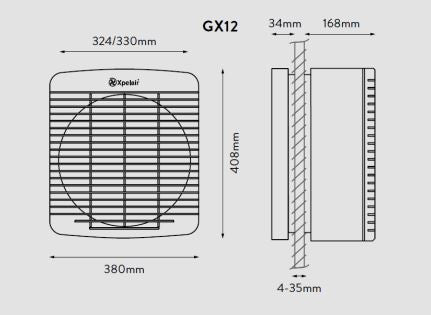 Xpelair GX12 Commercial AC Fan - Xpelair - Falcon Electrical UK