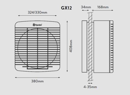 Xpelair GX12 Commercial AC Fan