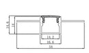 W007 3m Length, Recessed Aluminum Profile for LED Strip Light - Mixed Supply - Falcon Electrical UK