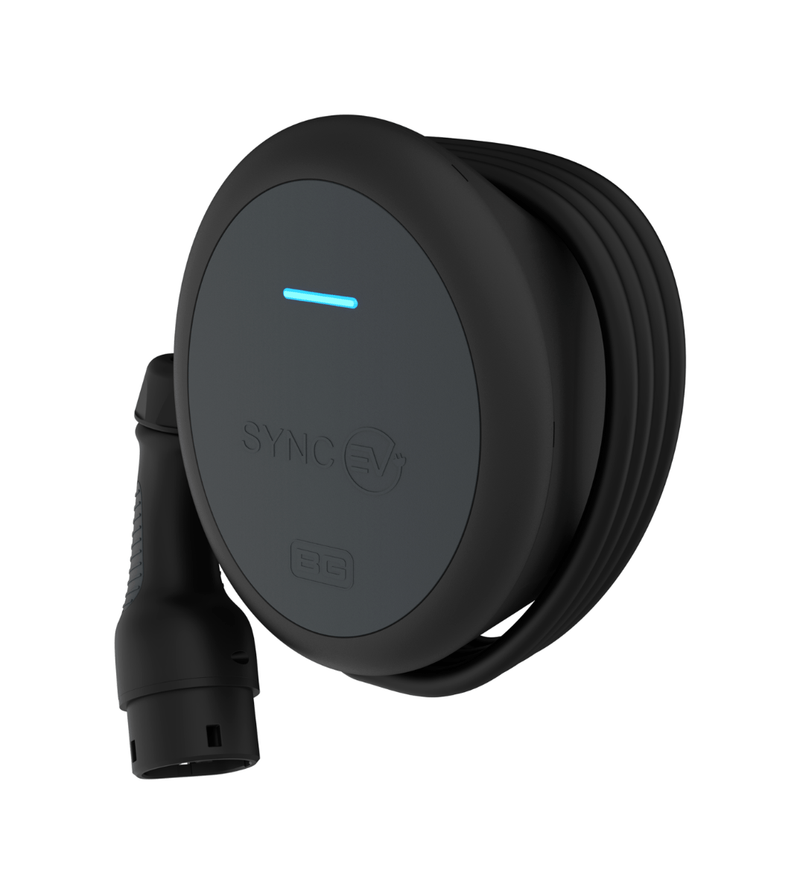 BG EVT77GG-02 SyncEV Domestic Smart EV Car Charger 7.4kw Tethered 7.5m Type 2 WiFi-GSM - BG - Falcon Electrical UK