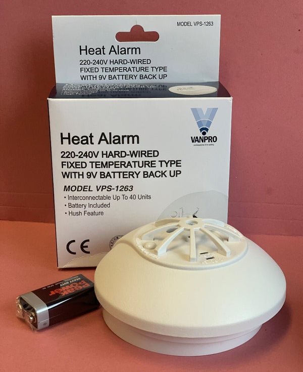 VanPro VPS-1263 Mains Voltage Heat Alarm - VanPro - Falcon Electrical UK