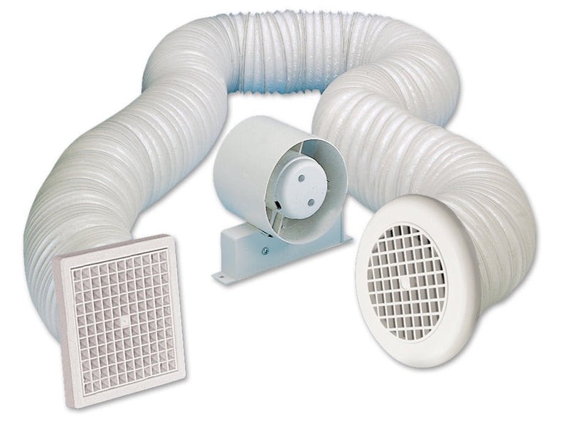 Vistalux VISL100S- 100mm Inline Extractor Fan Kit Standard Model - Vistalux - Falcon Electrical UK