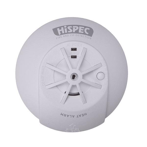 HiSpec HSSA-HE-FF10 Interconnectable Fast Fix Mains Heat Detector with 10yr Rechargeable Lithium Battery Backup - HiSpec - Falcon Electrical UK