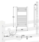 Kudox Electric Towel Rail Heater 400mm x 700mm (5060069429285) - Kudox - Falcon Electrical UK