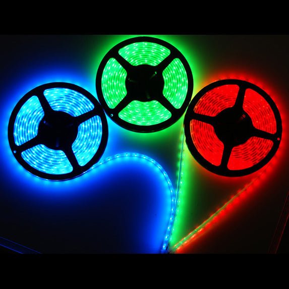 Multi-colour (RGB) Waterproof LED Strip, 5M, 30LED-M (RGB12V-5050-150-5M) - Vistalux - Falcon Electrical UK