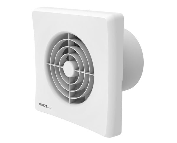 Manrose QF100PIRX5OP 100mm Bathroom Fan w- PIR Sensor & Timer, IPX5