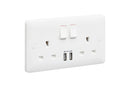 MK Base 13A 2G SP Switched Socket with USB Port (MB24345WHI)