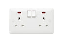 MK Base 13A 2G DP Switched Socket with Neon (MB2647DPWHI)