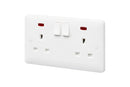 MK Base 13A 2G SP Switched Socket with Neon (MB2647WHI)