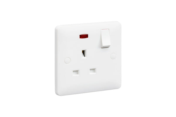 MK Base 13A 1G DP Switched with Socket Neon (MB2657DPWHI)