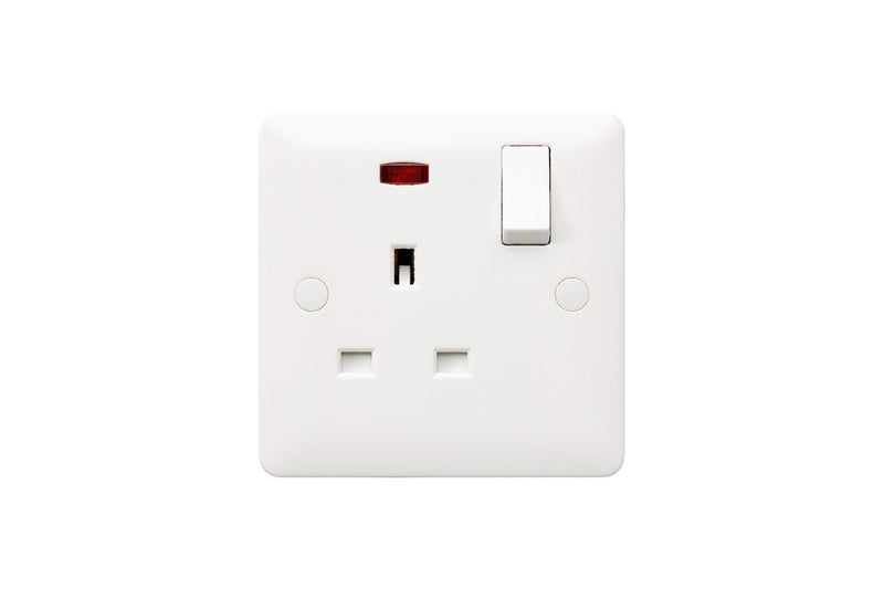 MK Base 13A 1G SP Switched Socket with Neon (MB2657WHI)