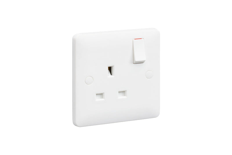 MK Base 13A 1G DP Switched Socket (MB2757DPWHI)