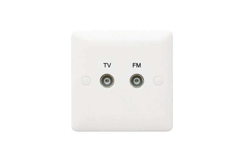 MK Base 1G Double Outlet TV-FM Isolated Socket (MB3523WHI)
