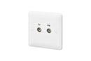 MK Base 1G Double Outlet TV-FM Isolated Socket (MB3523WHI)