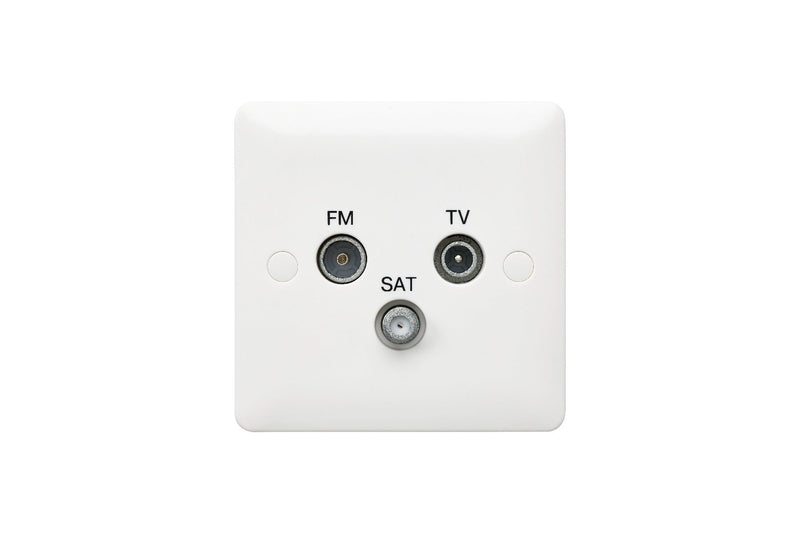 MK Base 1G Triple Outlet TV-FM-SAT Tripflexer (MB3553WHI)