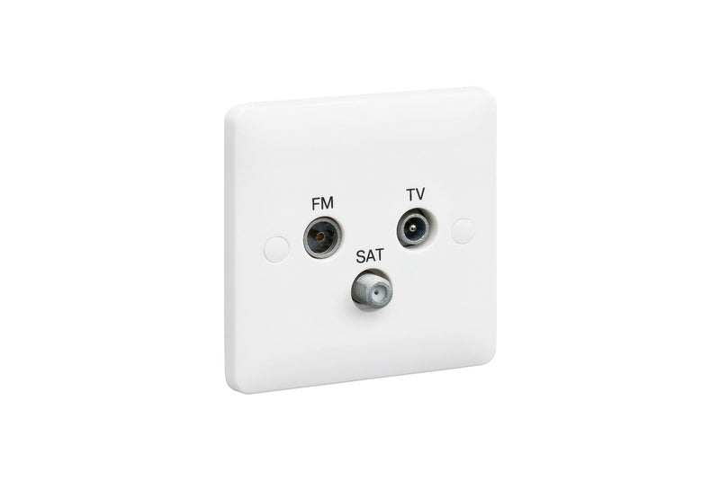 MK Base 1G Triple Outlet TV-FM-SAT Tripflexer (MB3553WHI)