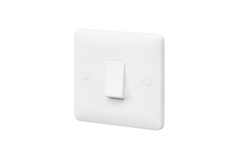 MK Base 10AX 1G 1-way Switch - Small Rocker (MB4861W1WHI)