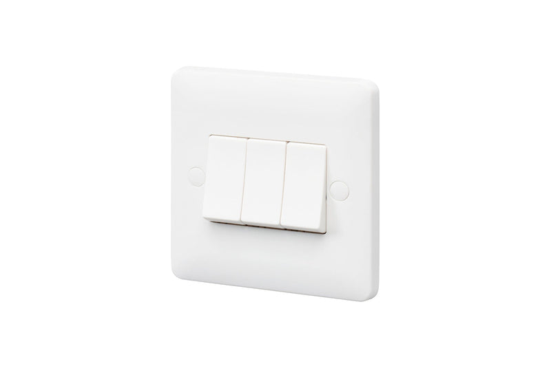 MK Base 10AX 3G 1WAY Switch - Small Rocker (MB4863W1WHI)