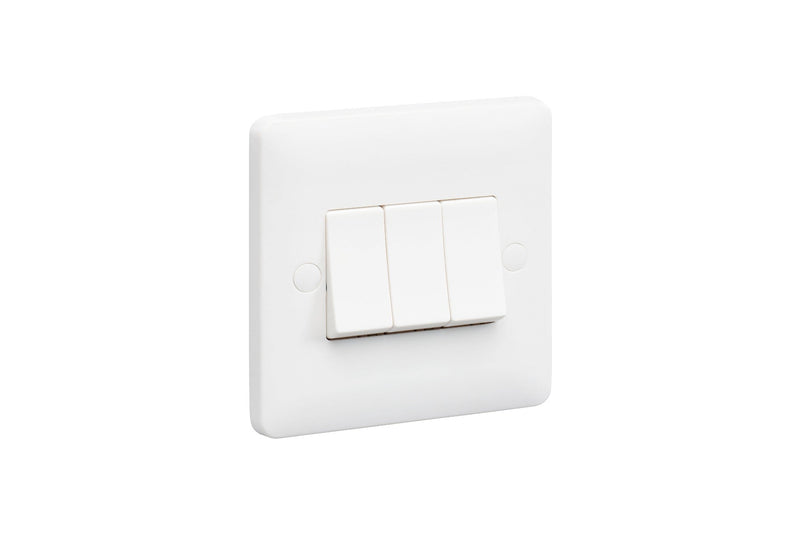 MK Base 10AX 3G 1WAY Switch - Small Rocker (MB4863W1WHI)