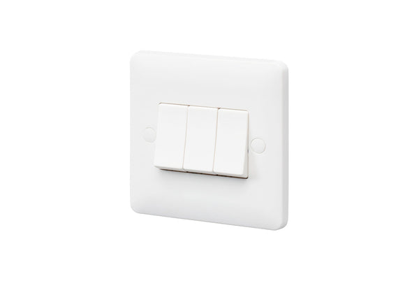 MK Base 10AX 3G 2- Way Switch - Small Rocker (MB4863WHI)