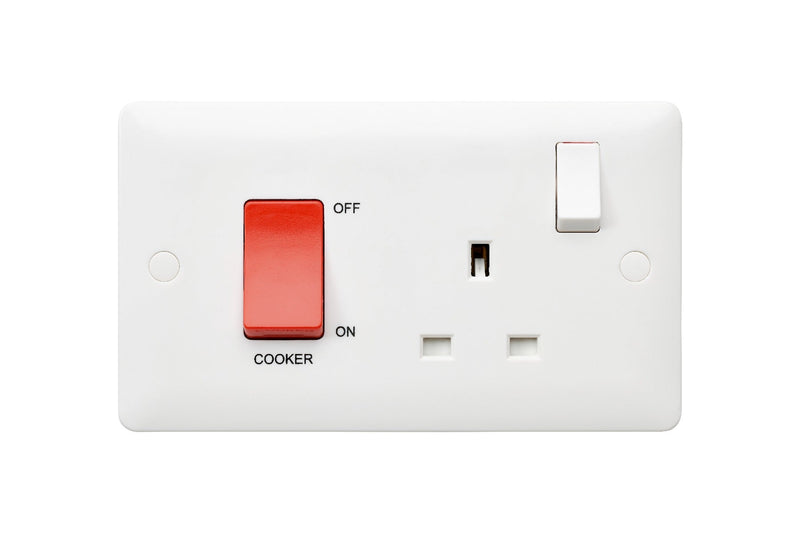 MK Base 45A DP Switch & 13A DP Switched Socket (MB5060WHI)
