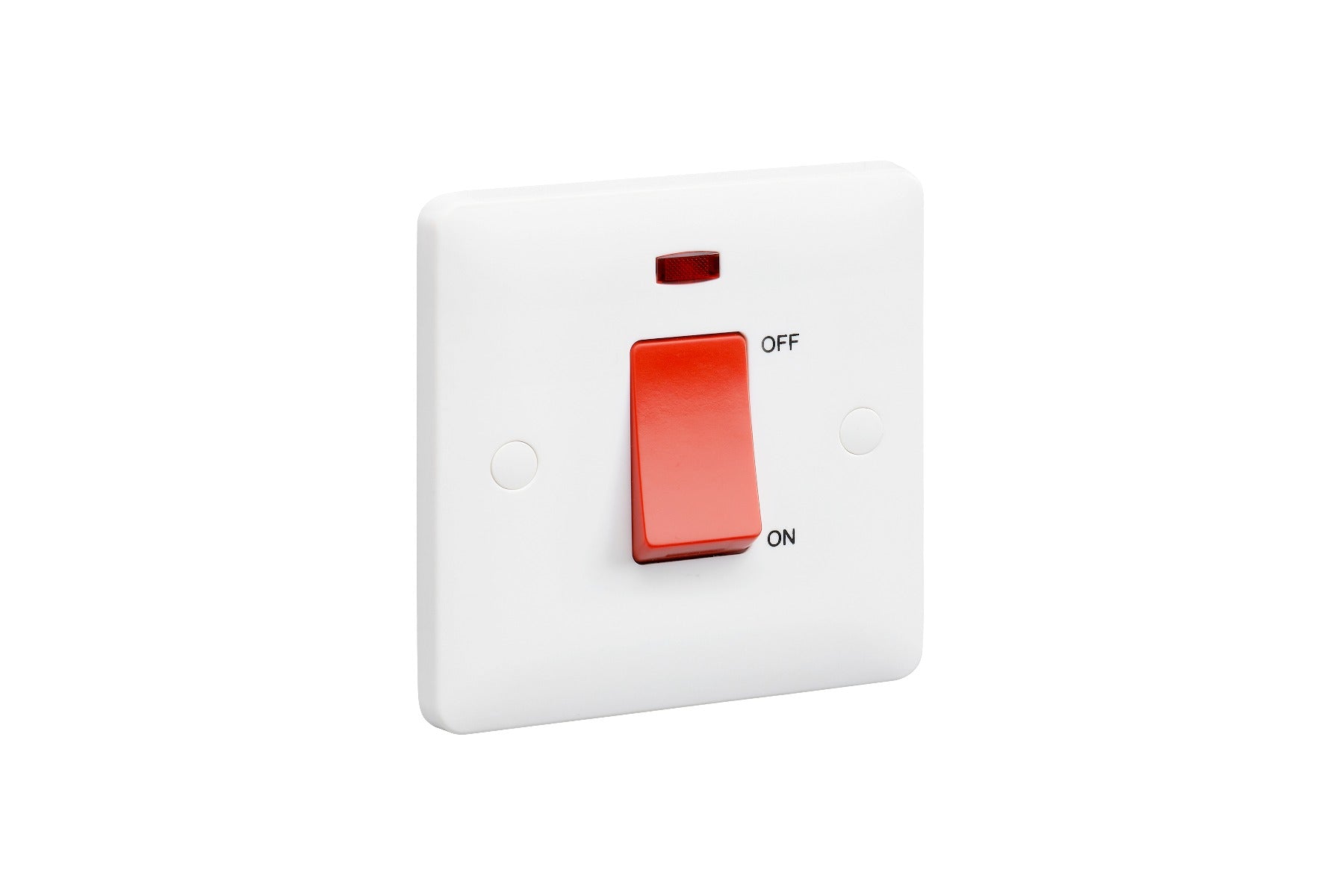 MK Base 45A 1G DP Switch with Neon (MB5205NWHI) - MK - Falcon Electrical UK