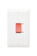 MK Base 45A 2G DP Switch (2G Portrait) (MB5215WHI) - MK - Falcon Electrical UK