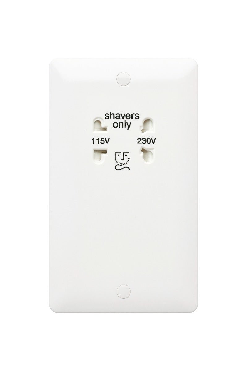 MK Base 115-230V Shaver Socket 50Hz-60Hz (MB701WHI) - MK - Falcon Electrical UK