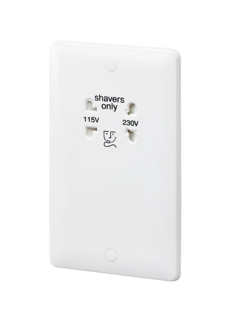 MK Base 115-230V Shaver Socket 50Hz-60Hz (MB701WHI) - MK - Falcon Electrical UK