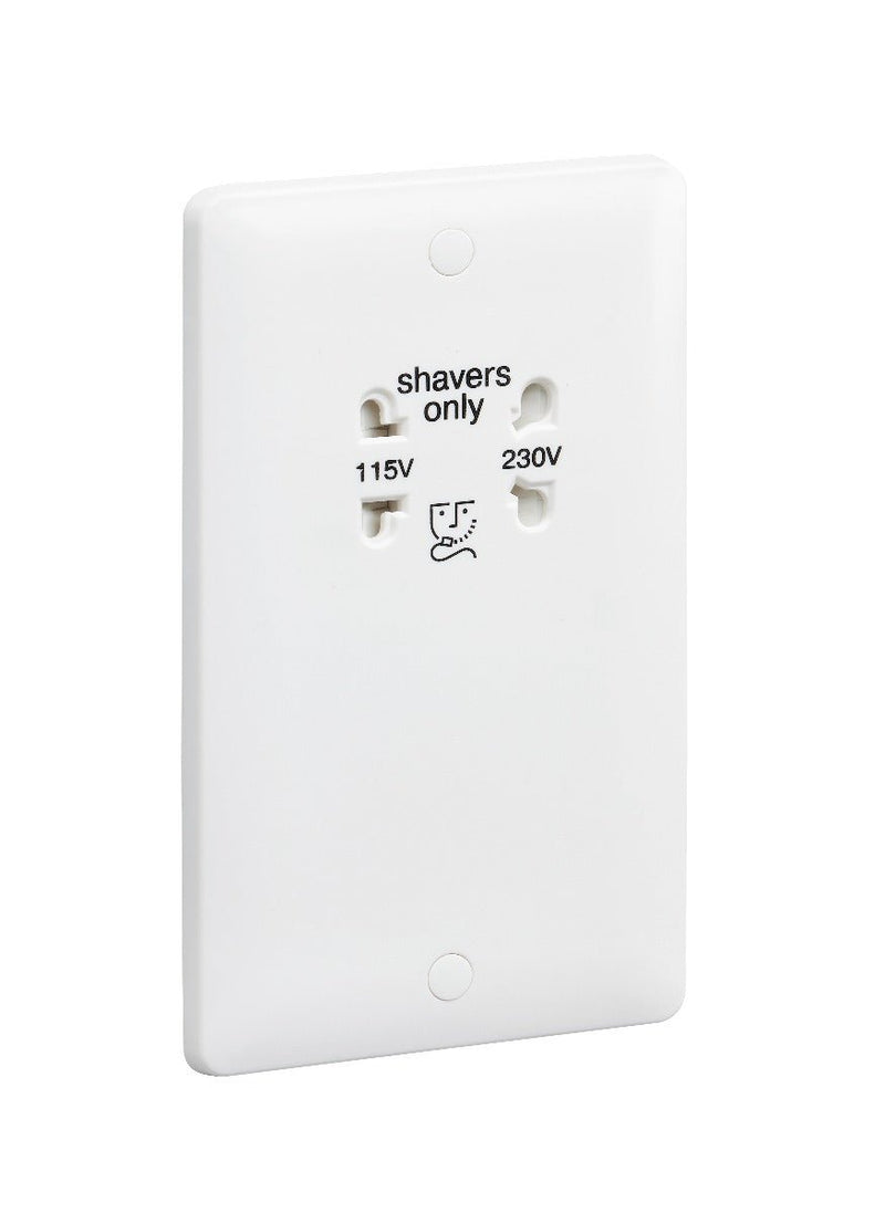 MK Base 115-230V Shaver Socket 50Hz-60Hz (MB701WHI) - MK - Falcon Electrical UK